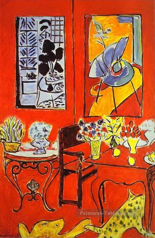Grand Fauvisme abstrait du Grand Intérieur Rouge Henri Matisse Peintures à l'huile